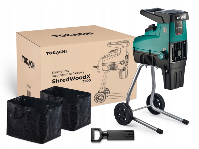 Rozdrabniacz do gałęzi elektryczny TOKACHI ShredWoodX 3500