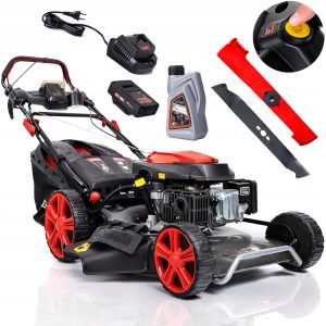 KOSIARKA SPALINOWA 55 CM Z NAPĘDEM ELEKTRYCZNY ROZRUSZNIK 196CC 10W1 + OLEJ